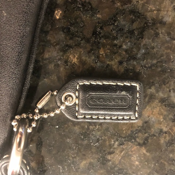 Large Coach Black Leather Wristlet with Silver Buckle - Picture 3 of 7